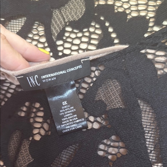 INC International Concepts Black Lace Sheer Blouse - Picture 3 of 3